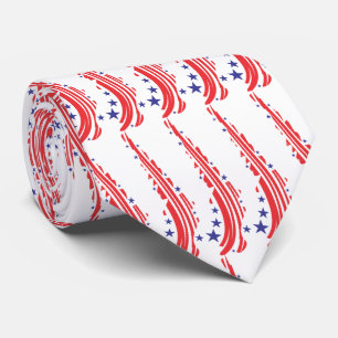 Rot-Weiß und Blau-Print-Necktie Krawatte