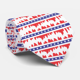 Rot-Weiß und Blau-Print-Necktie Krawatte
