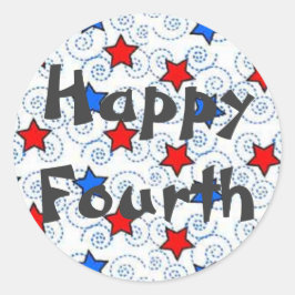 Rot weiß und Blau Runder Aufkleber