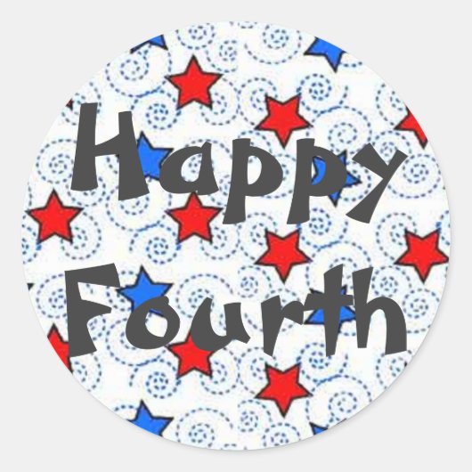 Rot weiß und Blau Runder Aufkleber (Vorderseite)