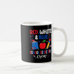 Rot Weiß Und Blau Schulsekretariat Crew Frohes 4. Kaffeetasse