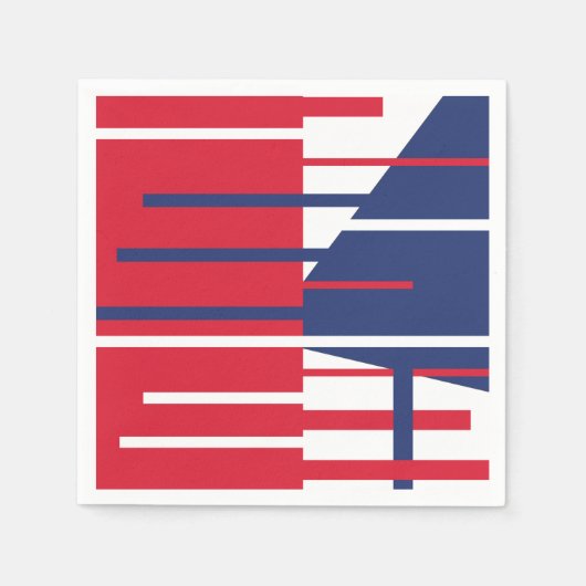 Rot, Weiß und Blau Serviette (Vorderseite)