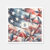 Rot weiß und Blau Serviette (Vorderseite)