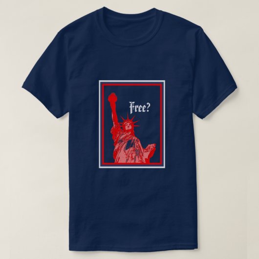 Rot weiß und blau Statue der Freiheit Freiheit fre T-Shirt (Design vorne)