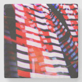 Rot weiß und Blau Steinuntersetzer (Vorderseite)