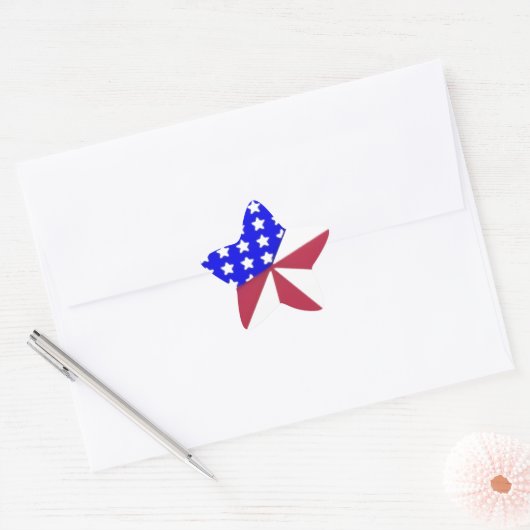 Rot, Weiß und Blau Stern-Aufkleber (Umschlag)