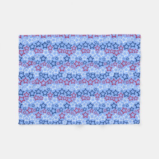 Rot, Weiß und Blau-Sterne Fleece Blanket (Vorderseite (Horizontal))