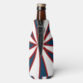 Rot, Weiß und Blau Sternexplosion Cooler Flaschenkühler (Flasche Rückseite)