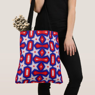 Rot Weiß und Blau Sternmuster Tasche