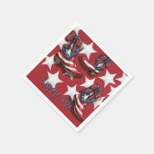 Rot, weiß und blau Stiefel und Bows Serviette (Ecke)