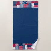 Rot, Weiß und Blau Strandtuch (Vorderseite)