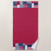 Rot, Weiß und Blau Strandtuch (Vorderseite)