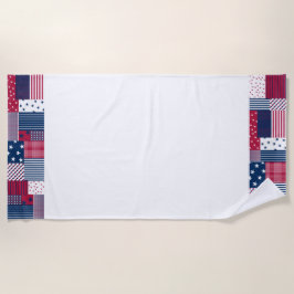 Rot, Weiß und Blau Strandtuch