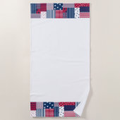 Rot, Weiß und Blau Strandtuch (Vorderseite)