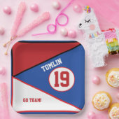 Rot, Weiß und Blau - Thema Papiertafel Pappteller (Party)