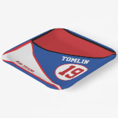 Rot, Weiß und Blau - Thema Papiertafel Pappteller (Gewinkelt)