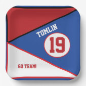 Rot, Weiß und Blau - Thema Papiertafel Pappteller (Vorderseite)