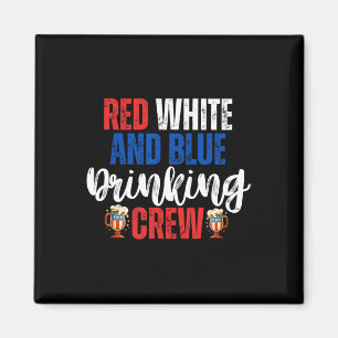 Rot weiß und blau trinken Crew Party Bierbraun Magnet