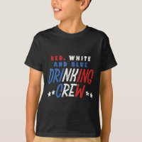 Rot Weiß Und Blau Trinkende Crew Lustig Usa 4. Jul