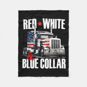 Rot weiß und blau Trucker-Kragen patriotisch USA Fleecedecke