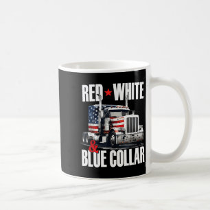 Rot weiß und blau Trucker-Kragen patriotisch USA Kaffeetasse