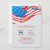 Rot, Weiß und Blau Uncle Sam 4. Juli Party Einladung (Rückseite)