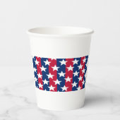 Rot, Weiß und Blau US Flagge 4. Juli Pappbecher (Rückseite)