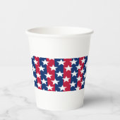 Rot, Weiß und Blau US Flagge 4. Juli Pappbecher (Vorderseite)
