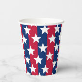 Rot, Weiß und Blau US Flagge 4. Juli Pappbecher (Rückseite)