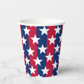 Rot, Weiß und Blau US Flagge 4. Juli Pappbecher (Vorderseite)