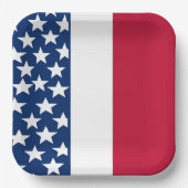 Rot, Weiß und Blau US Flagge 4. Juli Pappteller (Vorderseite)