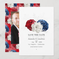 Rot Weiß und Blau USA Amerikanisches Hochzeitsfoto