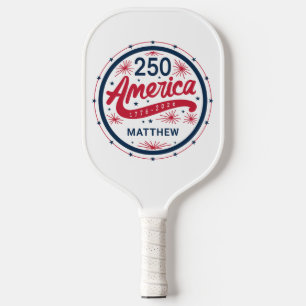 Rot Weiß und Blau USA Amerikas 250. Jubiläum Pickleball Schläger