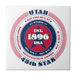 Rot, Weiß und Blau-Utah-Keramik Tile Fliese