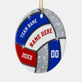 Rot, Weiß und Blau, Volleyballverzierungen, kunden Keramik Ornament (Rechts)