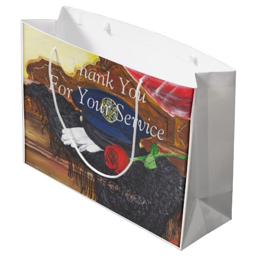 "Rot, Weiß und Blau" von T.S. Reifentasche Große Geschenktüte (Rückseite Schrägansicht)