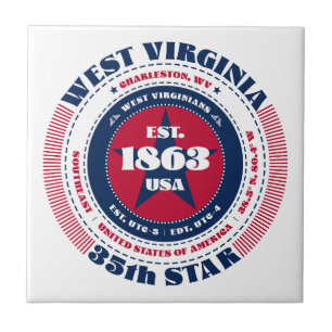 Rot, Weiß und Blau-West-Virginia-Keramik Tile Fliese