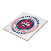 Rot, Weiß und Blau-West-Virginia-Keramik Tile Fliese (Seite)