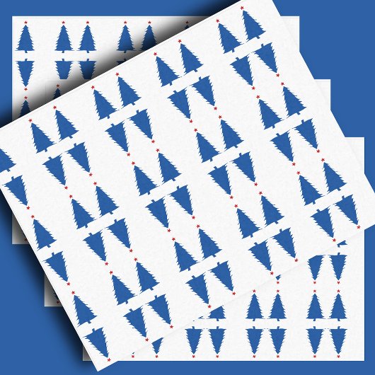 Rot-, Weiß- und Blaubäume Seidenpapier