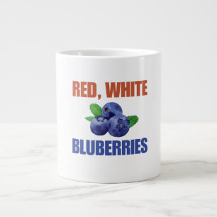 Rot, Weiß und Blaubeeren Jumbo-Tasse
