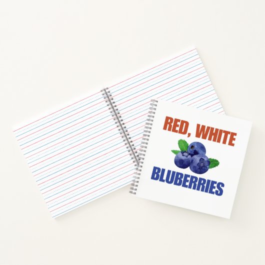 Rot, Weiß und Blaubeeren Notizblock (Innenseite)