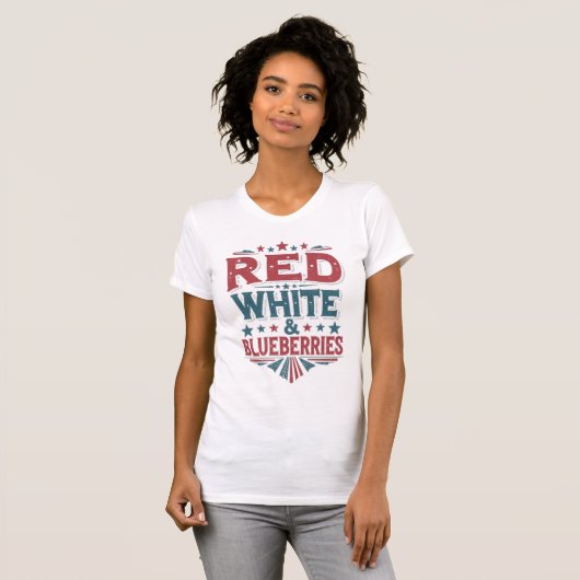 Rot, Weiß und Blaubeeren Patriot Freedom T-Shirt (Vorne ganz)