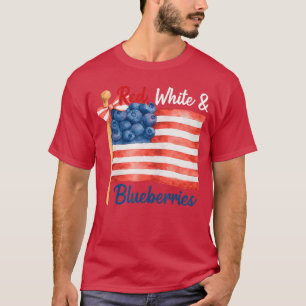 Rot Weiß und Blaubeeren Patriot Freiheit Amerikani T-Shirt