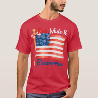 Rot Weiß und Blaubeeren Patriot Freiheit Amerikani T-Shirt