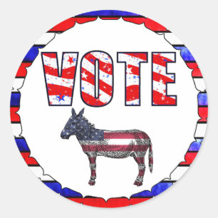 Rot-Weiß und blaue amerikanische Flagge Wählkleber Runder Aufkleber
