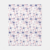 Rot-Weiß- und blaue Sternexplosionen Fleecedecke (Vorderseite)