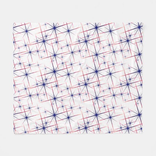 Rot-Weiß- und blaue Sternexplosionen Fleecedecke (Vorderseite (Horizontal))