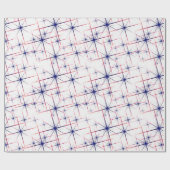 Rot-Weiß- und blaue Sternexplosionen Geschenkpapier (Flach)