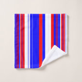 Rot-Weiß und Blaue Streifen Badhandtuch Set (Waschlappen)