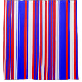 Rot-Weiß und Blaue Streifen Duschvorhang (Vorderseite)